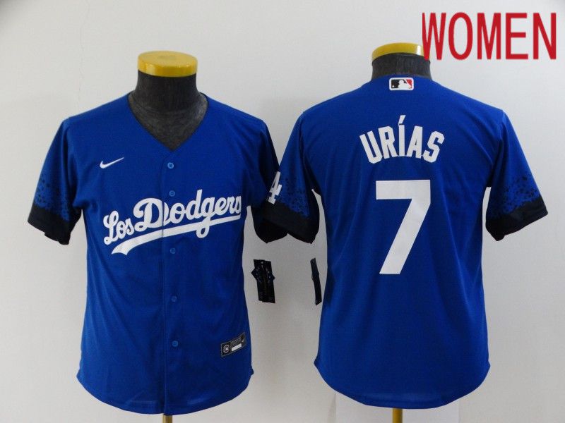 Women Los Angeles Dodgers #7 Urias Blue City Edition Nike 2021 MLB Jersey